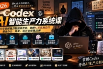 2026 Codex AI智能生产力系统课-更新｜从安装配置到智能体开发，掌握AI写改测交付，覆盖办公、开发、设计全场景应用